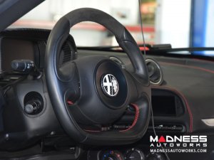 Alfa Romeo 4C Carbon Fiber Badge Cover Kit - Alfa Romeo Logo in White